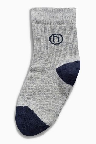 Grey Next Logo Socks Seven Pack (Younger Boys)